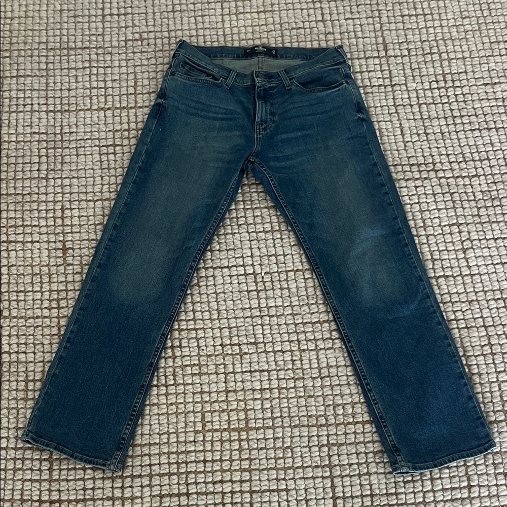 Hollister Men's Dark Blue Straight Jeans